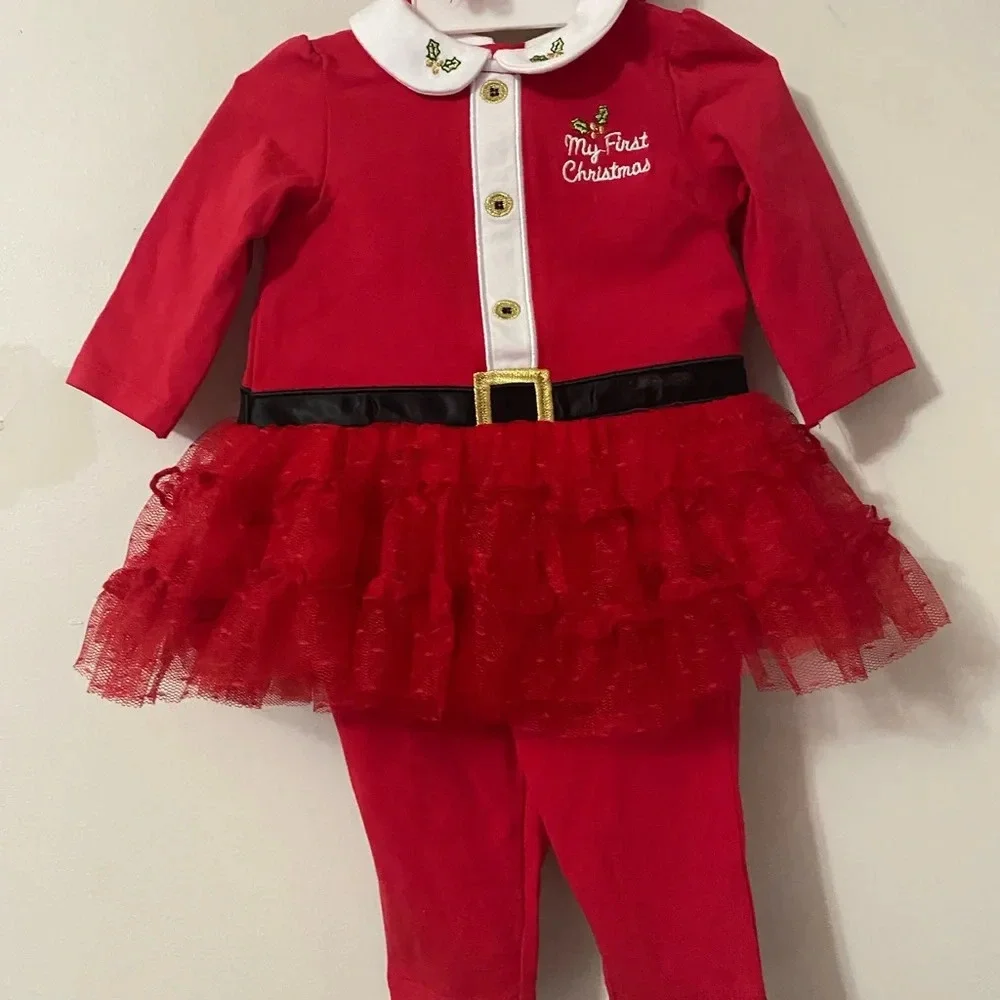 New My 1st Christmas Outfit & Headband